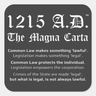 1215 A.D.™ Os Adesivos de Lei Comum da Magna Carta
