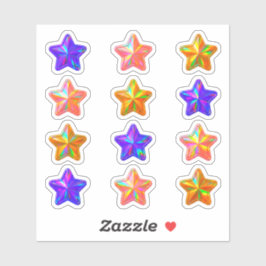+12 Adesivos de Estrela Holográfica Cor Holo Fofos