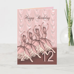 12 anos, um cartão de aniversário de bailarina