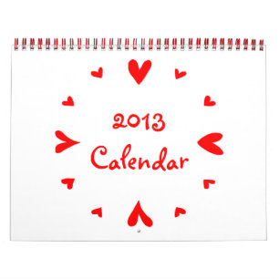 12 corações Calendário 2013