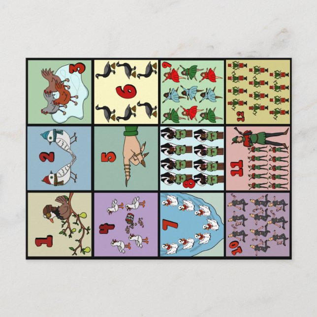 12 dias de cartão postal de Natal (Frente)