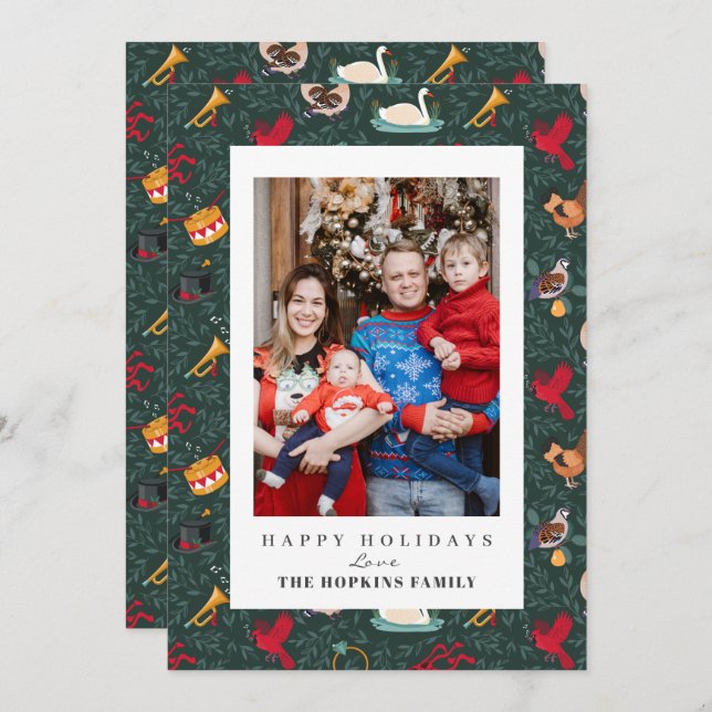 12 dias de fotos da família natalícia (Frente/Verso)