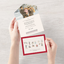 12 dias de Natal - Cartão de Férias com Três Dobra