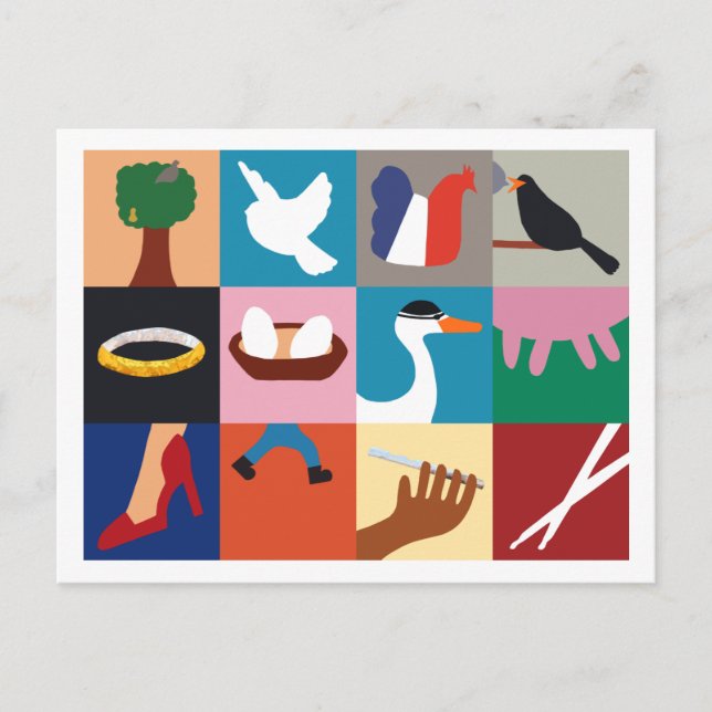 12 dias do cartão do feriado do Natal (Frente)