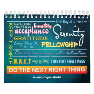 12 etapas de recuperação calendário de slogans 23