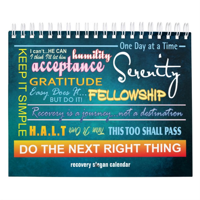 12 etapas de recuperação calendário de slogans 23 (Capa)