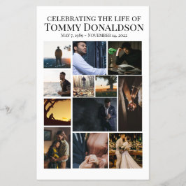 12 Folheto Funeral De Colagem De Foto