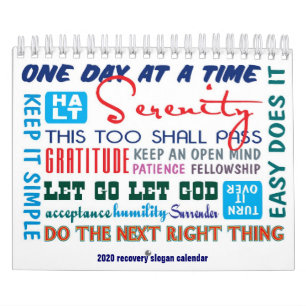 12 passos calendário dos slogans para a resolução