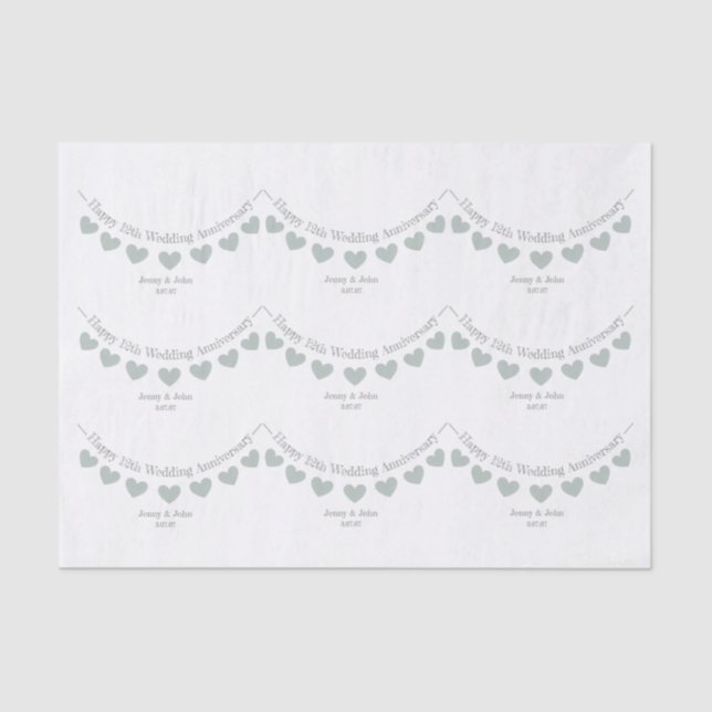 12/ seda Papel de jade de casamento de aniversário (Frente )