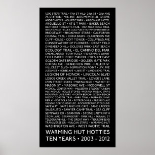 12 x 24" poster - 10 anos - cabana de aquecimento