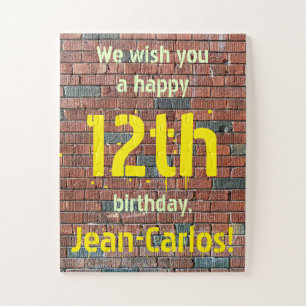12o quebra-cabeça personalizado do aniversário