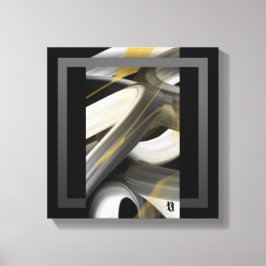 12x12" Tendência Arte Abstrata Canvas Preto Branco