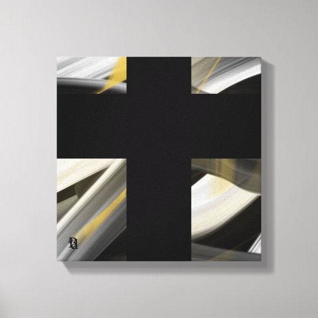 12x12" Trend Abstract Art Canvas Black White Gold (Frente)