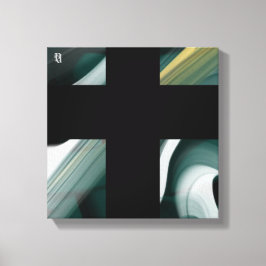 12x12" Trend Abstract Art Canvas Black White Green