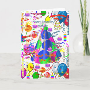 13 De Março, Cartão De Saudação De Aniversári