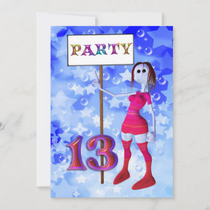 13 sinal de Festa de aniversário convite para cons