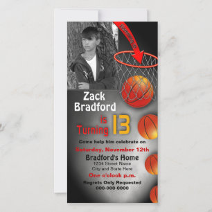 13o Convite do aniversário, aro da bola da cesta