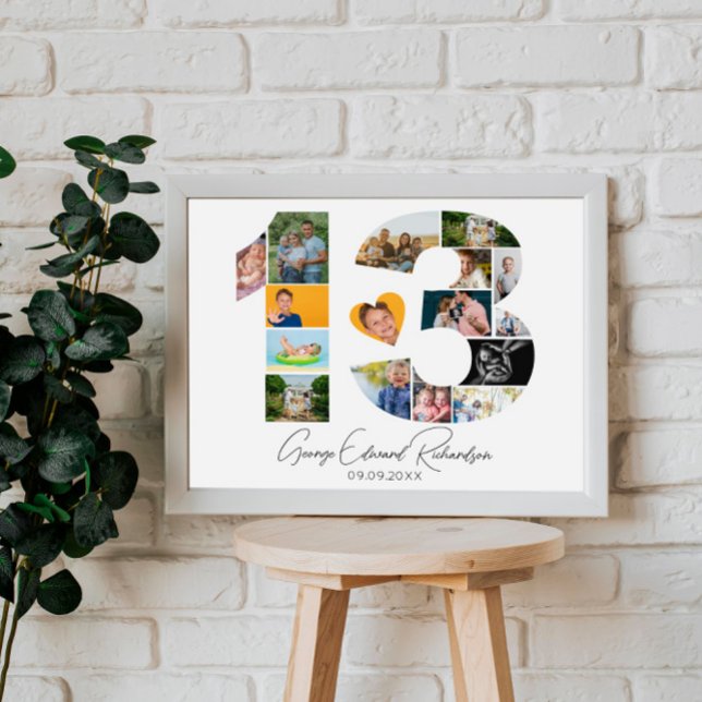 13th Birthday Photo Collage Poster Keepsake (Criador carregado)