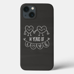 14 Anniversário Gift Chalk Hearts