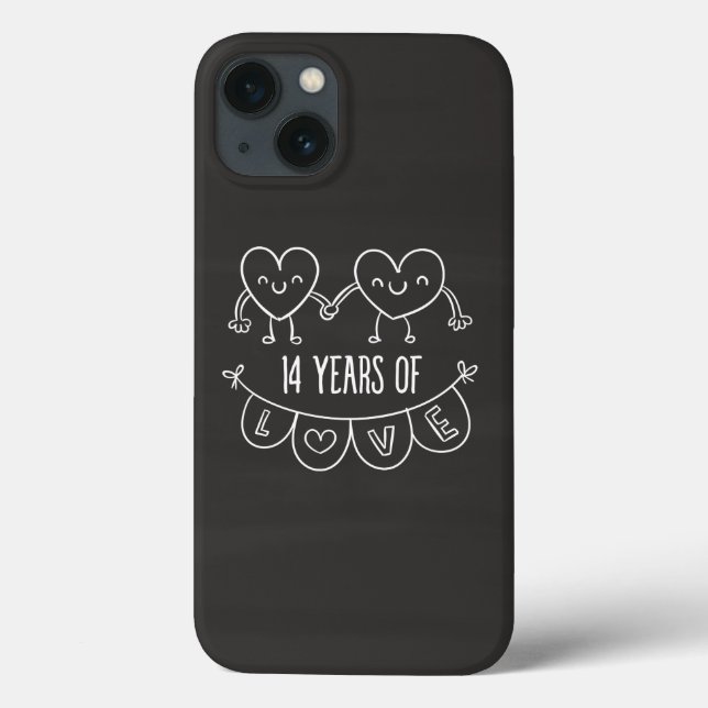 14 Anniversário Gift Chalk Hearts (Verso)