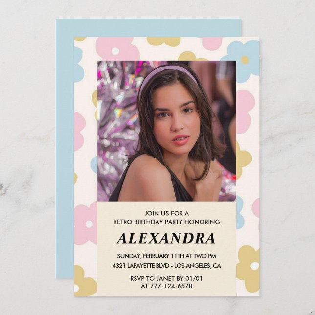 14 de convite para apresentação de aniversário Flo (Frente/Verso)