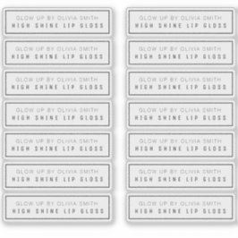 14 Etiquetas De Brilho De Lip Claras 2,9 X 0,85 Po