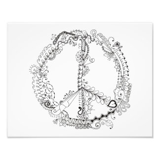 14 x 11 Foto do Ilustrated Artsy Peace Sign