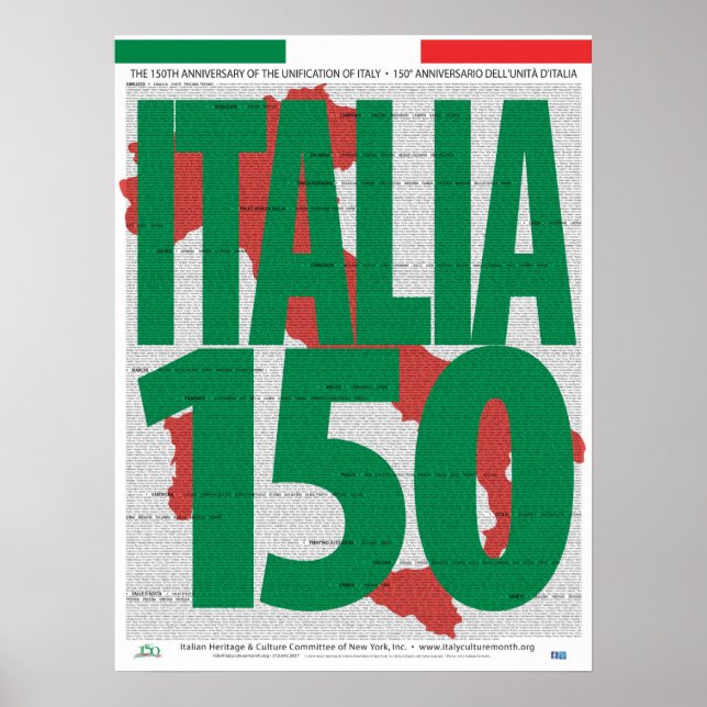 150º aniversário Unificação da Poster da Itália (Frente)