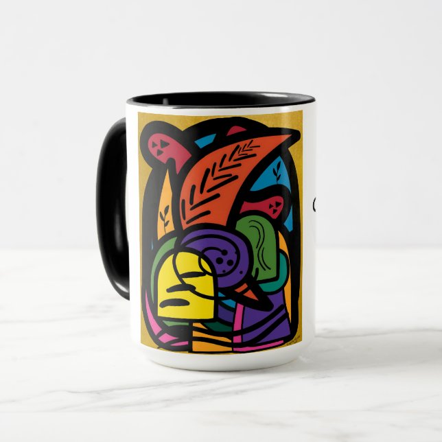 150z. caneca cerâmica com "Criatividade leva corag (Frente Esquerda)