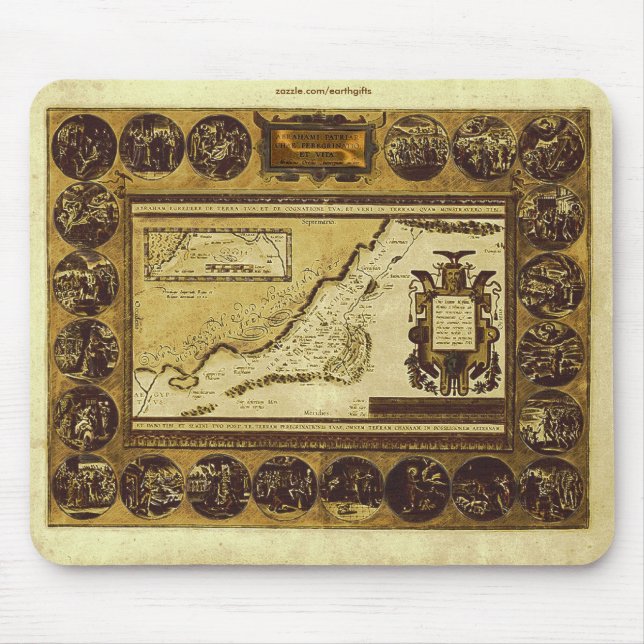 1586 VINTAGE HOLYLANDS MAP Mousepad (Frente)