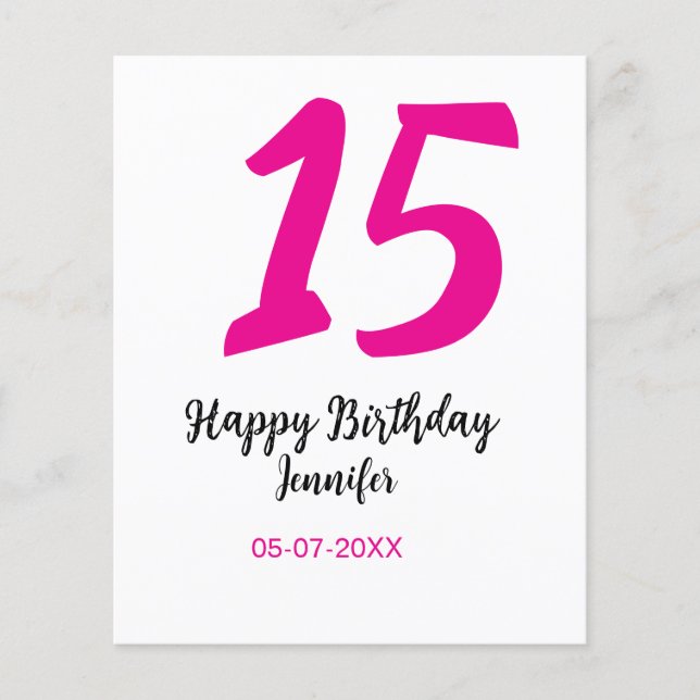 15 aniversário quiencenera adicionar data ano mode (Frente)