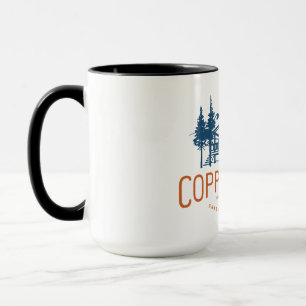15 onças. Caneca do logotipo do acampamento de