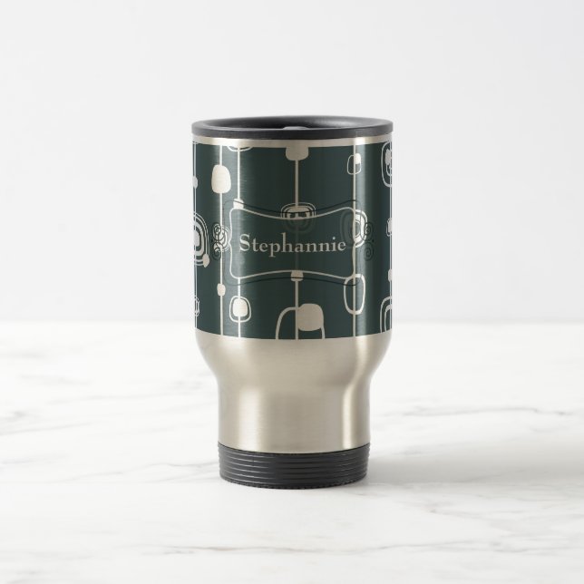 15 oz retrô de 70 Caneca de viagem de aço inoxidáv (Centro)