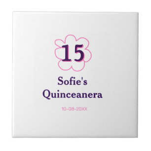 15 quinceanera feliz aniversário rosa púrpura