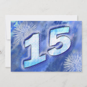 15o Cartão de aniversário com fogos-de-artifíci