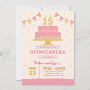 15o Convite de Quinceañera do aniversário