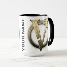 15oz caneca de café de w/Name do COSTUME "V"