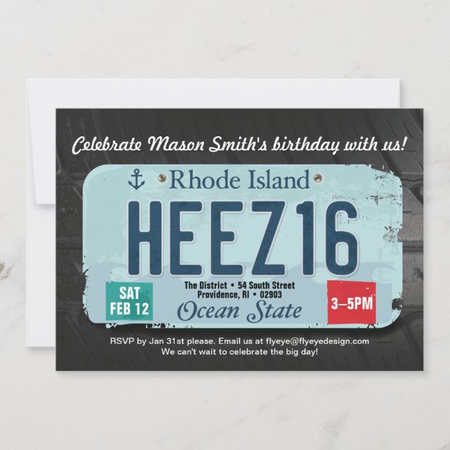 16º Aniversário do Convite de Licença RI (Frente)