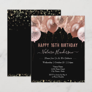 16º Balões Rosa de Aniversário