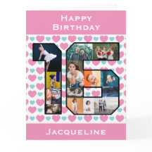16º Cartão com fotos de aniversário