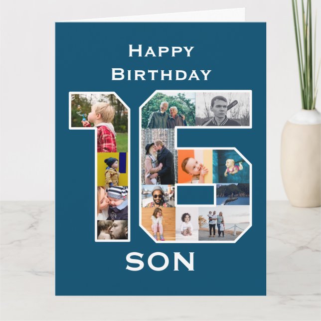 16º Cartão com fotos de aniversário (Frente)