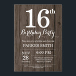 16.º Convite de Aniversário Rustic<br><div class="desc">16.º Convite de Aniversário Russo. Fundo Rustic Wood. Vintage Retro Birthday. Aniversário de criança. Convidar Menino ou Menina. 13 15 16º 18º 20 21rua 30 40º 50º 60º 80 de 70 100º, qualquer idade. Para mais personalização, clique no botão "Personalizar" e use nossa ferramenta de design para modificar este modelo....</div>