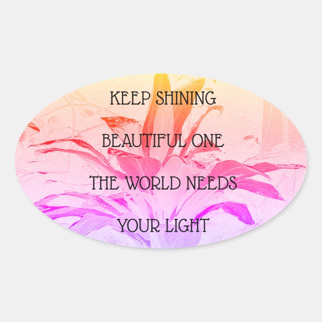 16 Adesivos de Afirmação Positiva Floral Rosa Oval (Frente)