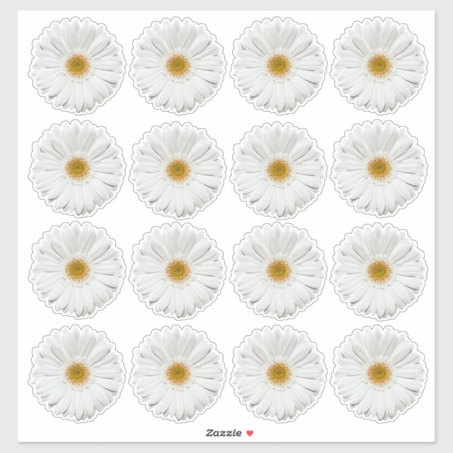 16 adesivos de corte de beijo de flor de Gerbera b (Folha)