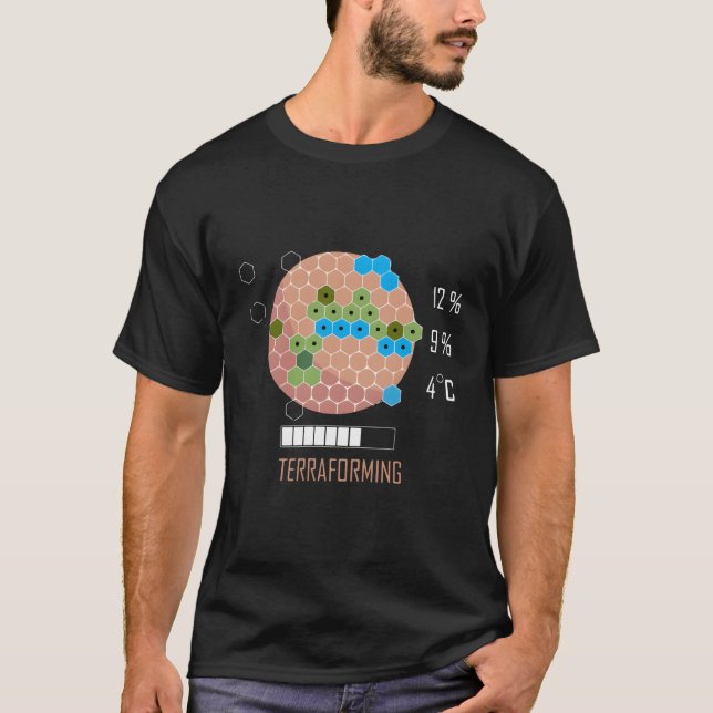 16 Bits Marte É Um Jogo De Conselho De Camisa Terr (Frente)