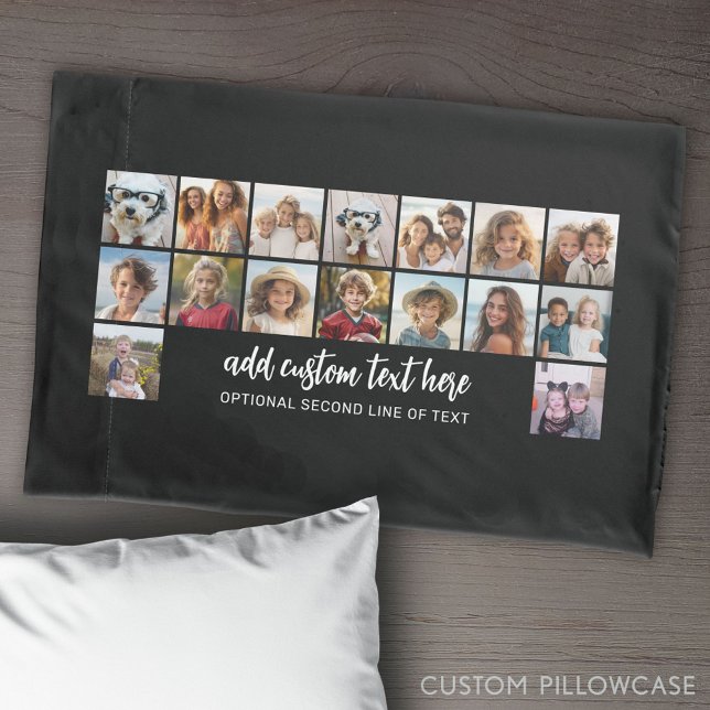 16 Grade de Fotografias - Texto de 2 linhas - part (Create Your Own Photo Collage Pillowcase)
