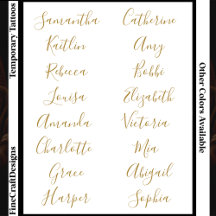 16 Nome Feminino Elegante em Letra de Forma Dourad