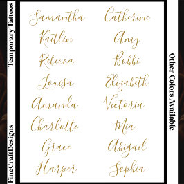 16 Nome Feminino Elegante em Letra de Forma Dourad