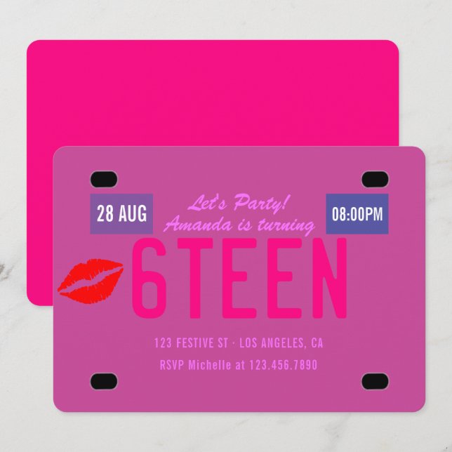 16.o Convite à apresentação de Festas de aniversár (Frente/Verso)