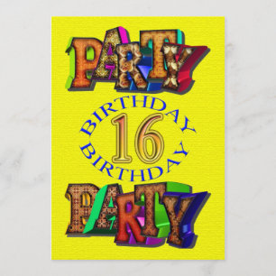 16o convite de aniversário